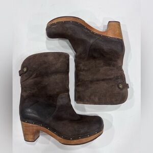 UGG Women’s Lynnea Shearling Ankle Suede Clog Boots
